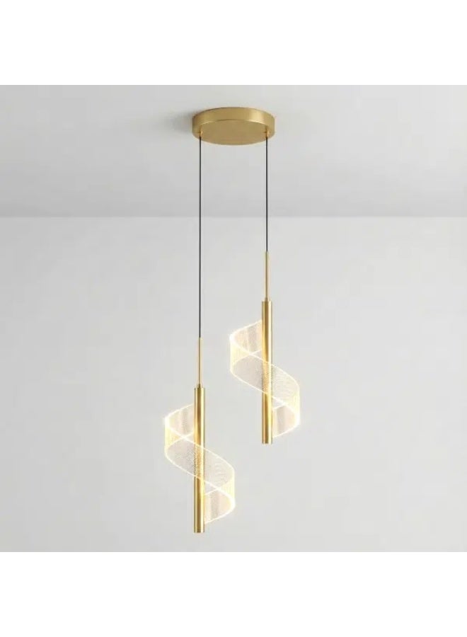 Acrylic pendant lamp for bedroom bedside, simple modern LED lamp, indoor chandelier, ceiling pendant lights for dining room, living room, hallway and kitchen (gold) - Image 5